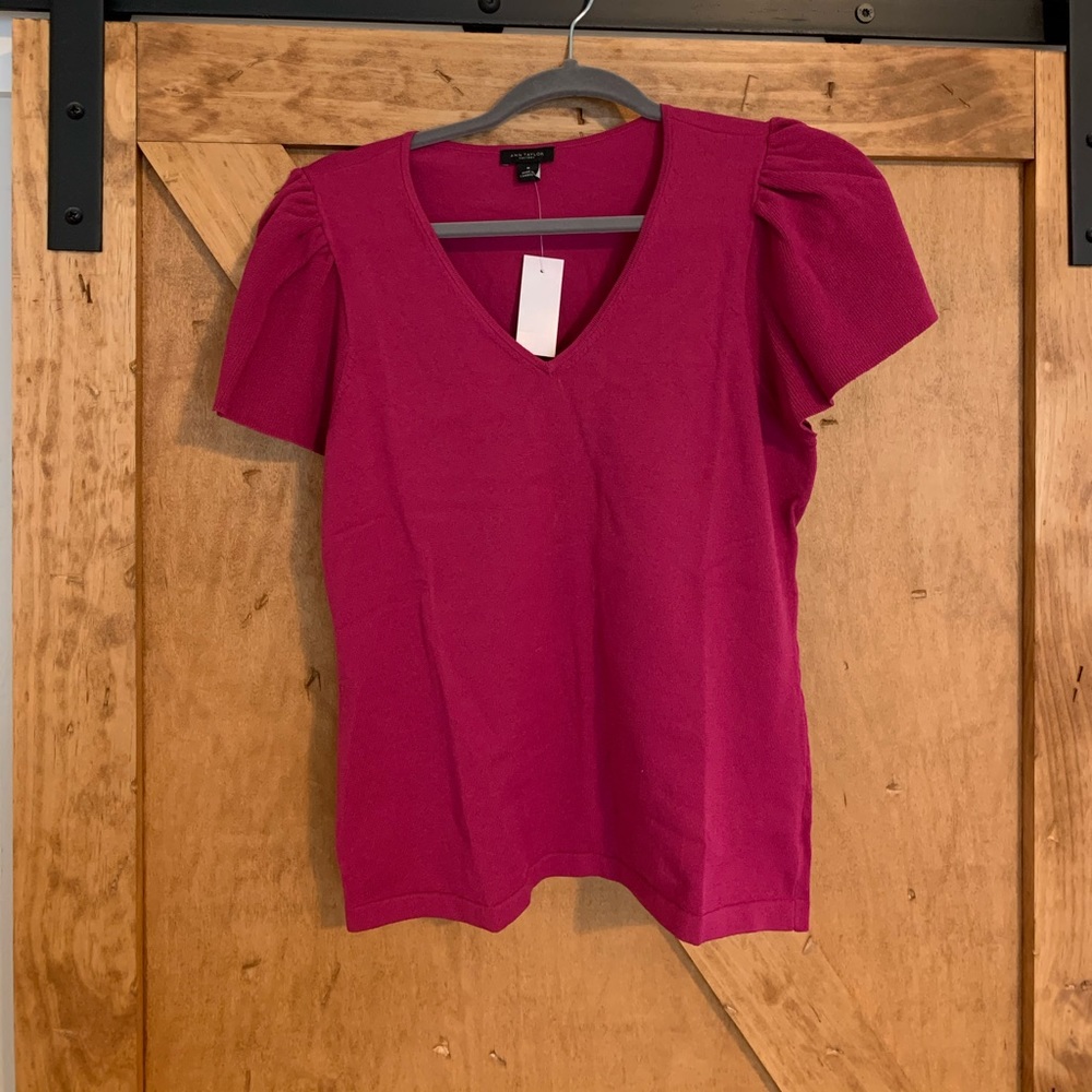 Fuchsia Ruffle Sleeve Sweater - Picture 3 of 4